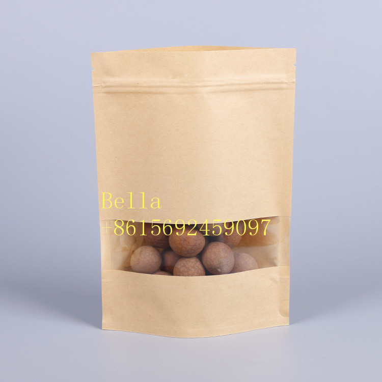 Il commestibile sta sulle borse del sacchetto della chiusura lampo, sacchetto del foglio di alluminio della carta kraft Con la finestra