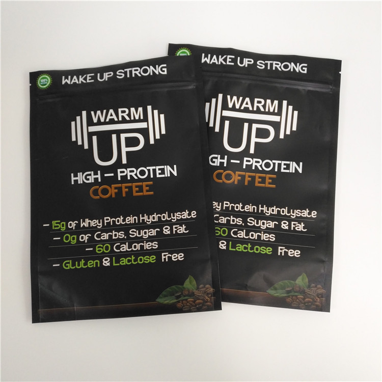 Biodegradabili neri opachi stanno sull'imballaggio di plastica della bustina del caffè di Mylar delle borse del sacchetto della chiusura lampo