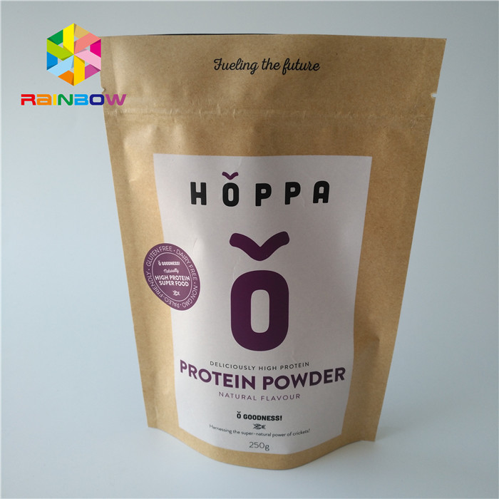 Carta d'imballaggio del mestiere di Kraft stampata logo a chiusura lampo del commestibile del sacchetto amichevole della stagnola di Eco