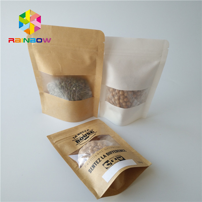 Stia sul sacchetto di plastica d'imballaggio della radura della serratura dello zip delle borse dello spuntino trasparente con la finestra