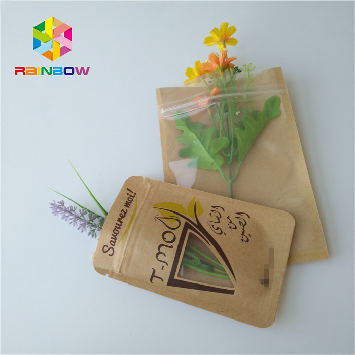 Imballaggio laterale del biscotto del di alluminio della guarnizione del commestibile dei sacchi di carta tre su ordinazione risigillabili