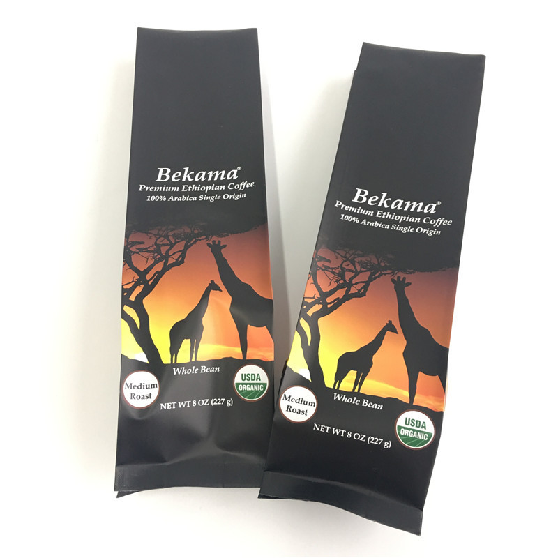 Su misura stia sul caffè laterale del rinforzo delle borse del sacchetto della chiusura lampo che imballa il colore di CYMK