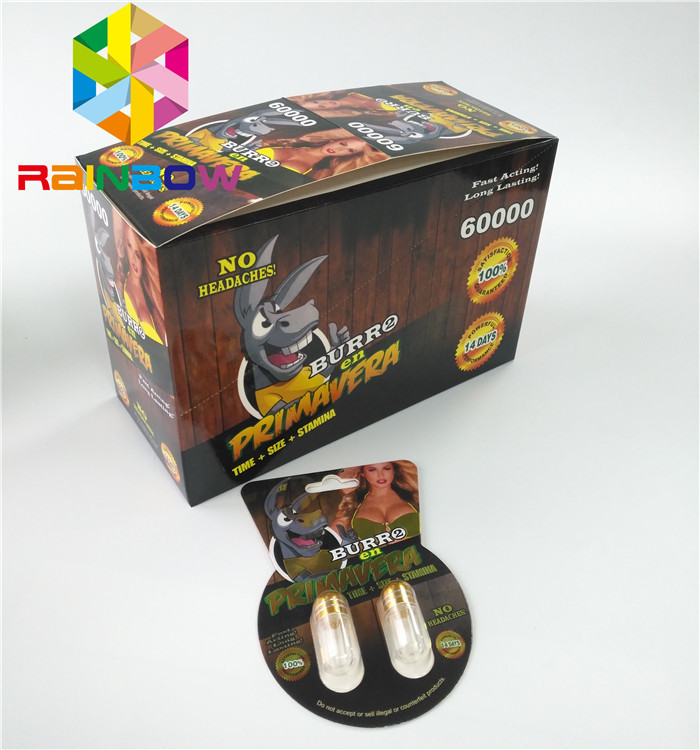 Carta lucida della bolla che imballa la carta di carta delle pillole Burro2 60000 su ordinazione di potenziamento del sesso
