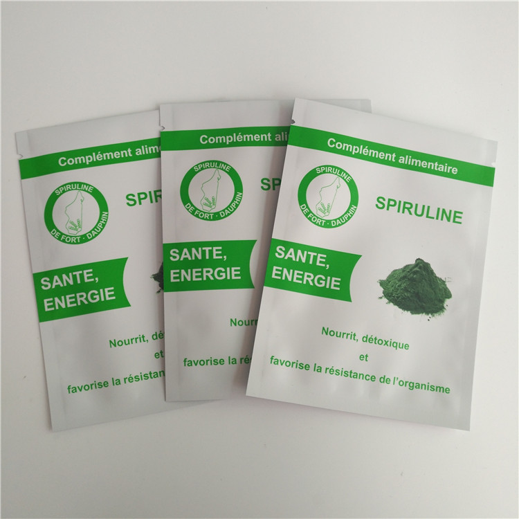 Il commestibile del di alluminio sta sulla borsa di polvere laterale del caffè di Eco della guarnizione dei sacchetti tre