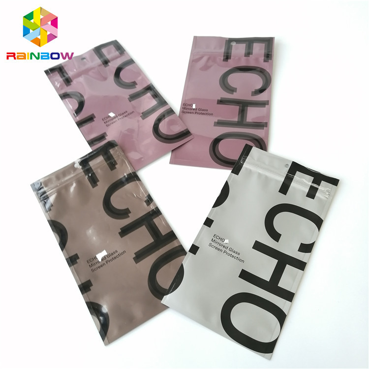 L'imballaggio a chiusura lampo del foglio di alluminio insacca il sacchetto vuoto di plastica sigillato del tè parteggiato tre