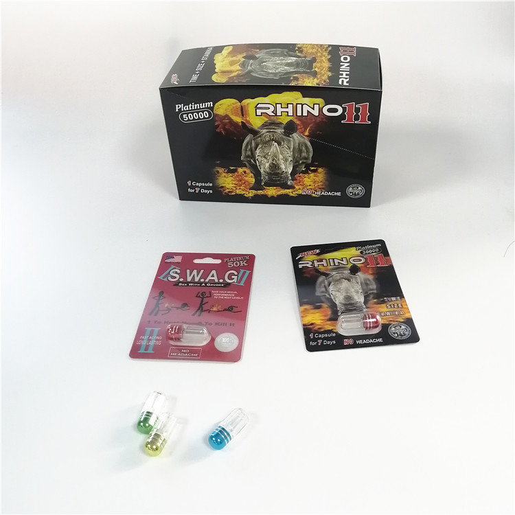 Pallottola d'imballaggio del contenitore di rinoceronte della carta su ordinazione della bolla per l'imballaggio maschio della capsula di potenziamento