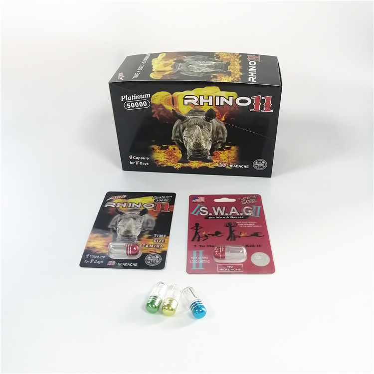 Blister maschio del farmaco di potenziamento che imballa la carta prima dell'esposizione della carta di zen di mamma nera