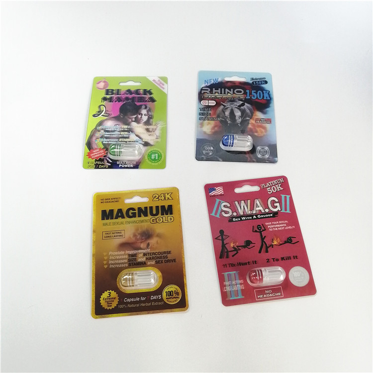 Faccia scorrere le pillole maschii d'imballaggio di potenziamento della carta della bolla che imballano la dimensione su misura