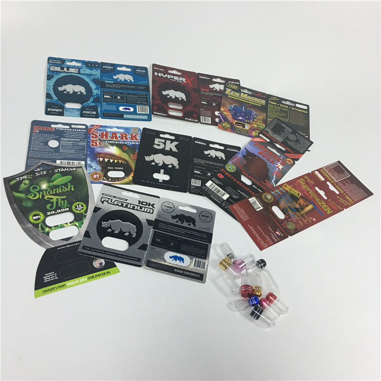 Logo maschio d'imballaggio di abitudine delle pillole del sesso di rinoceronte del farmaco di potenziamento di stampa della carta di seta della bolla