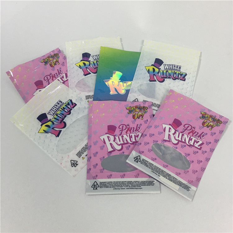 Prova d'imballaggio lucida risigillabile resistente dell'odore del seme dei biscotti di Runtz dei sacchetti di plastica del bambino