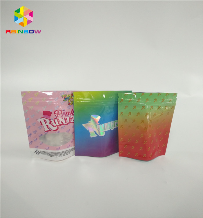 3.5g innocui per i bambini stanno sulle borse del sacchetto della chiusura lampo personalizzano la prova dell'odore del pacchetto di Runtz della stampa