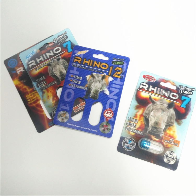 Dimensione su misura scatole maschii d'imballaggio della pillola di potenziamento di rinoceronte della carta della bolla della carta patinata