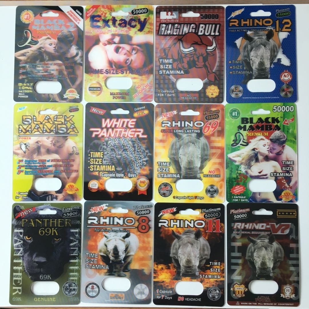 Pacchetto maschio d'imballaggio riciclabile della pillola di potenziamento di rinoceronte 25k della pantera della carta di carta