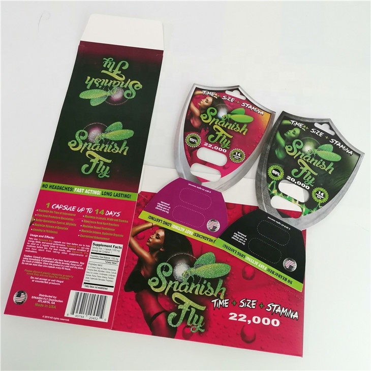 Carta di carta d'imballaggio di potenziamento del blister maschio delle pillole per le capsule della pillola del sesso D2