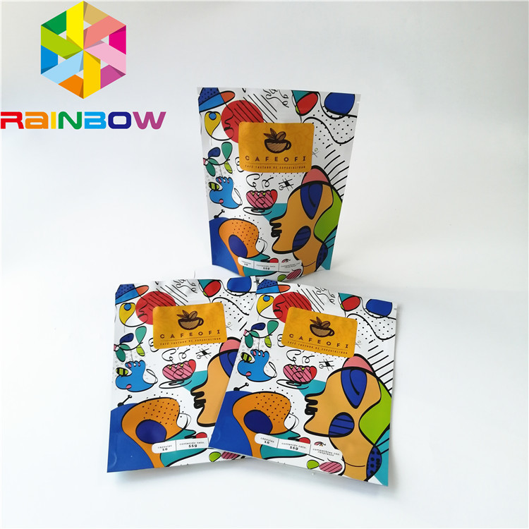 Stia sui sacchetti di plastica a chiusura lampo che imballano, borsa di caffè riutilizzabile del di alluminio