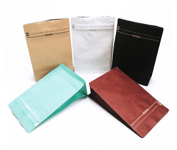 Bustine di tè del fondo piatto che imballano la carta kraft Risigillabile stampata abitudine con la valvola