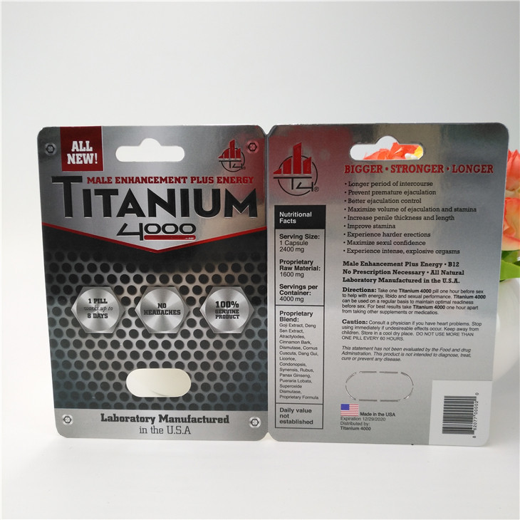 imballaggio maschio della carta della bolla della carta delle pillole 3D di rinoceronte del cappuccio di 12mm