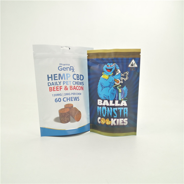 L'erbaccia a prova d'umidità su misura delle borse della prova del bambino la medicina dei biscotti che della giungla del runtz di CBD sta su insacca