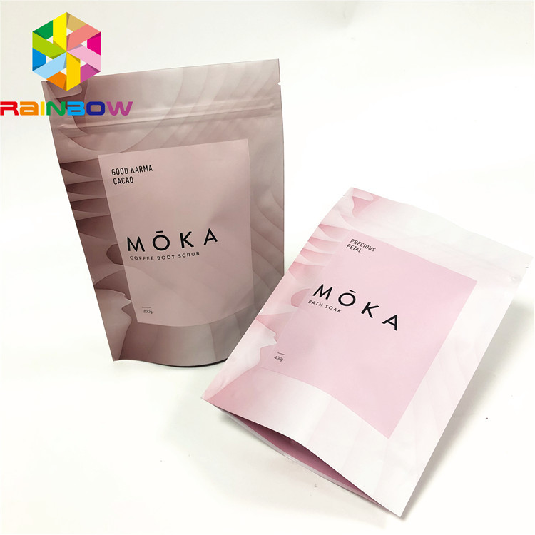 Borse a chiusura lampo nere opache di imballaggio di plastica della prova biodegradabile dell'odore di alta qualità