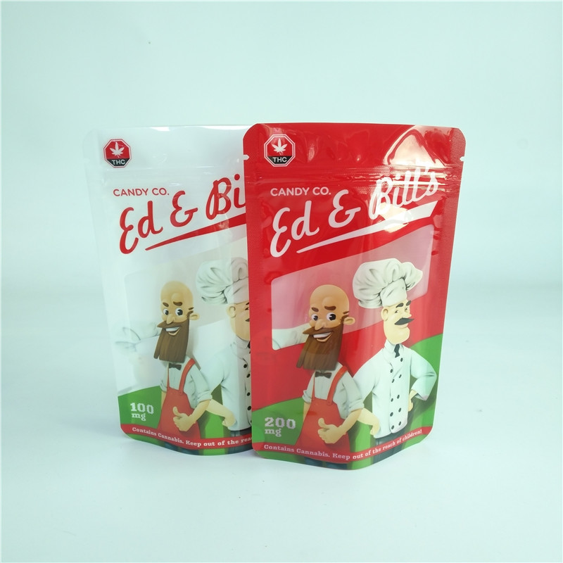 Digital che stampa il sacchetto gommoso d'imballaggio del supporto della borsa CBD di 100mg Candy su con la chiara finestra