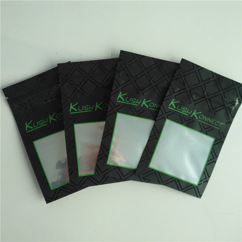 Fiore su ordinazione di Logo Kush Connect Packaging Bag Hemp che imballa la borsa laterale della guarnizione tre con la chiusura lampo
