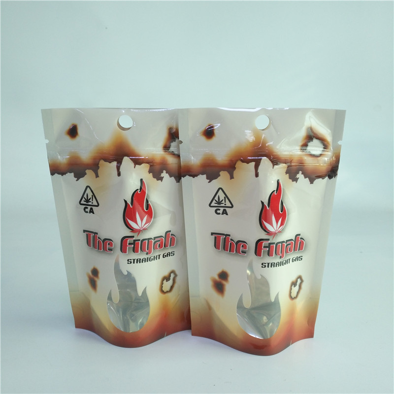 la borsa d'imballaggio Mylar della marijuana medica della prova dell'odore di 3.5g 1/8oz diserba le borse sta sul sacchetto con la chiusura lampo