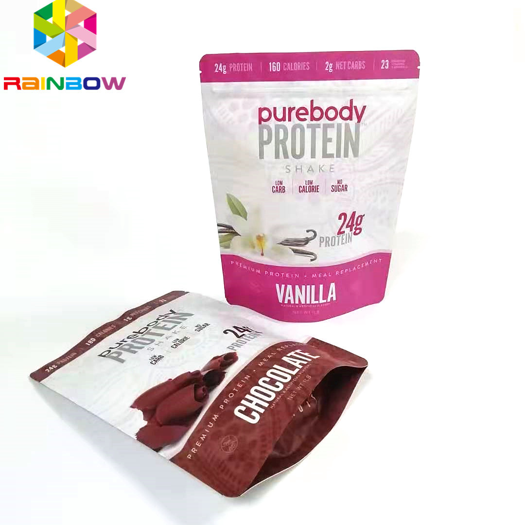 Il supporto riutilizzabile sul sacchetto con il tipo piano d'imballaggio del sacchetto della chiusura lampo di stoccaggio a chiusura lampo dell'alimento ha stampato le borse