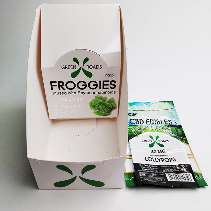 Progetti la scatola per il cliente di presentazione di carta della stampa per il contenitore di carta di piegatura dell'esposizione delle borse del kratom per l'esposizione della carta