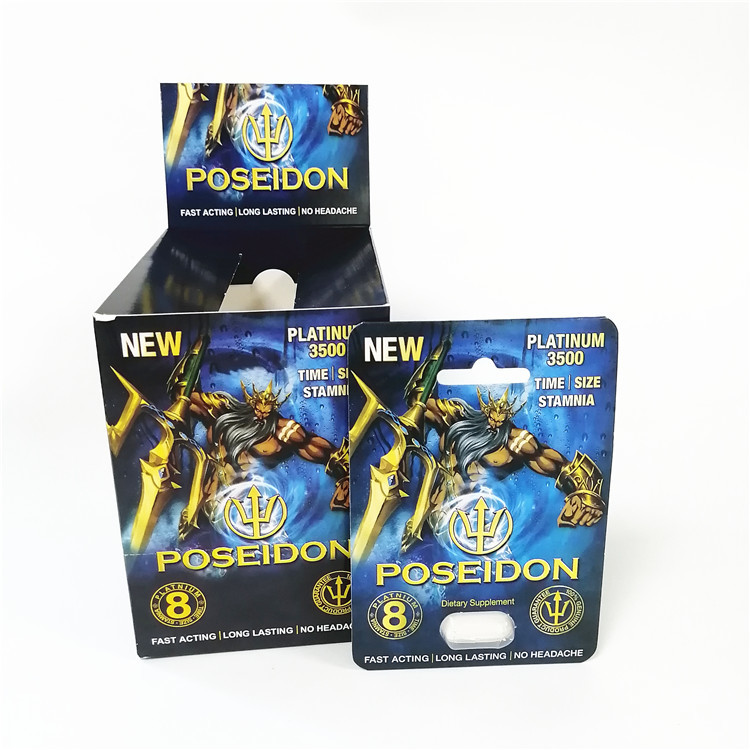 le carte su ordinazione di carta da stampa strappano la linea scatola della tacca di carta rossa blu di Poseidon delle scatole con la bolla