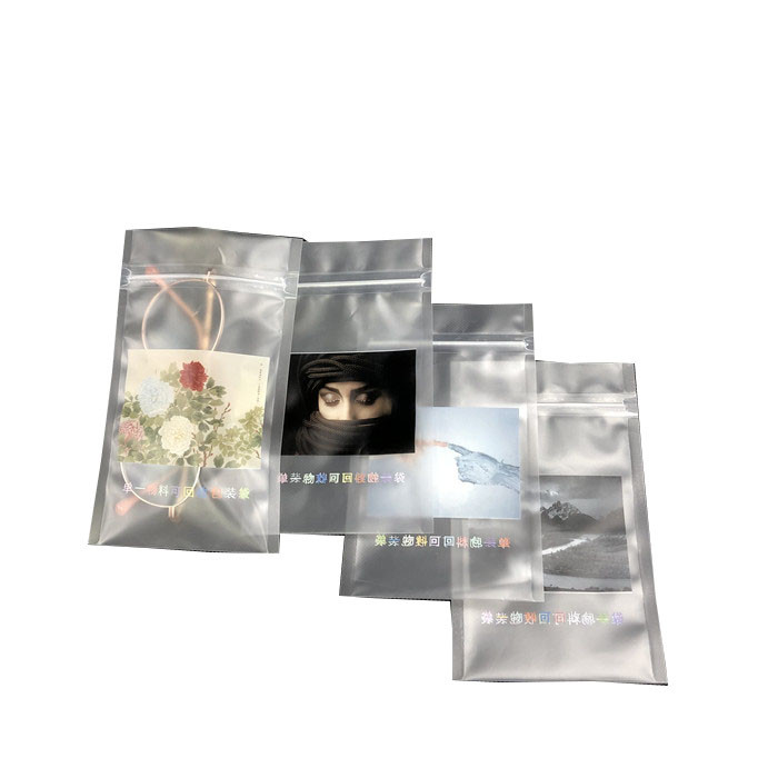 Il lato due sigillato ripiega sacchetto di plastica riciclabile d'imballaggio della borsa della decorazione su ordinazione all'ingrosso inferiore del sacchetto il chiaro