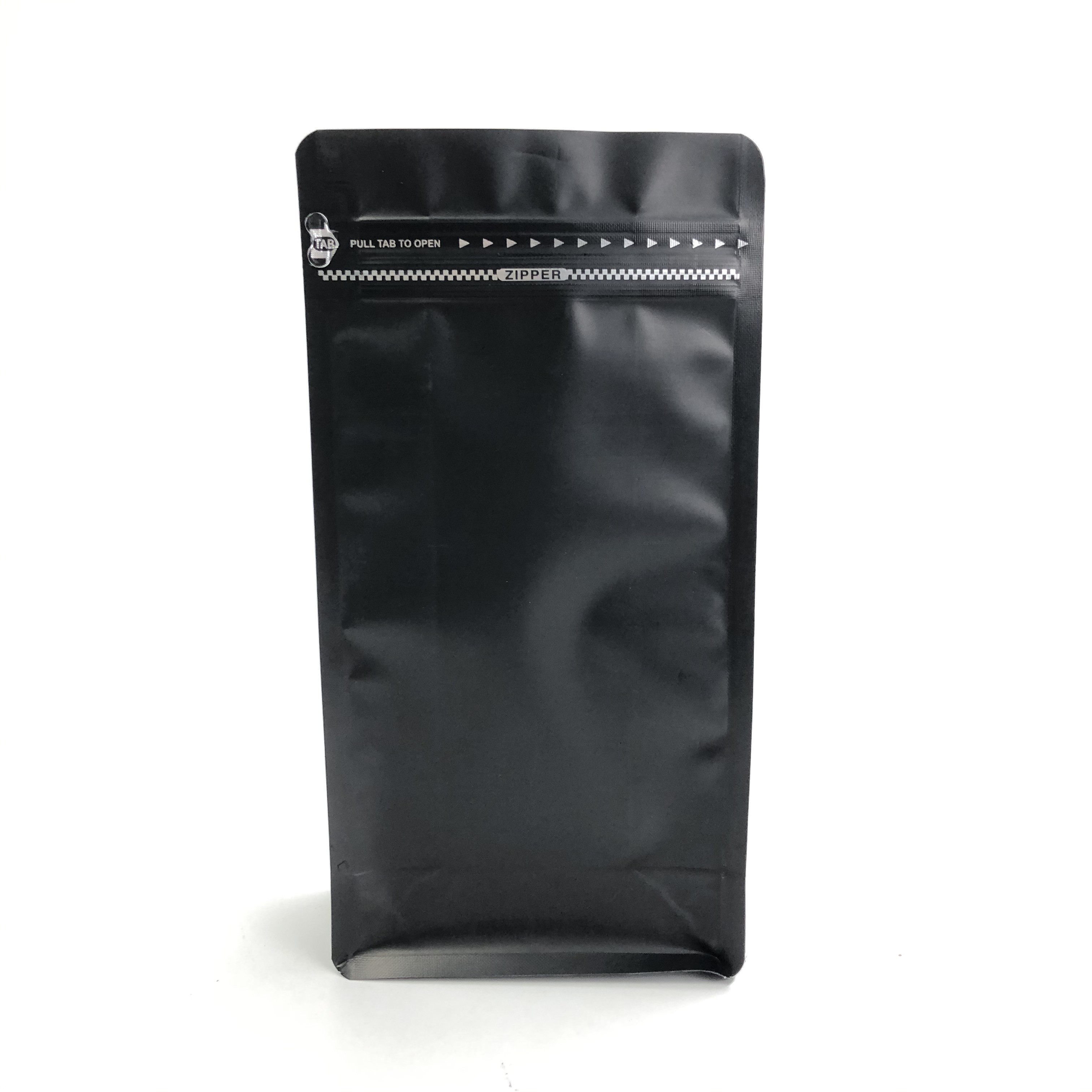 Matt Black Aluminum Foil stampato su ordinazione 250g 1kg 12oz con la borsa di caffè a chiusura lampo del fondo piatto