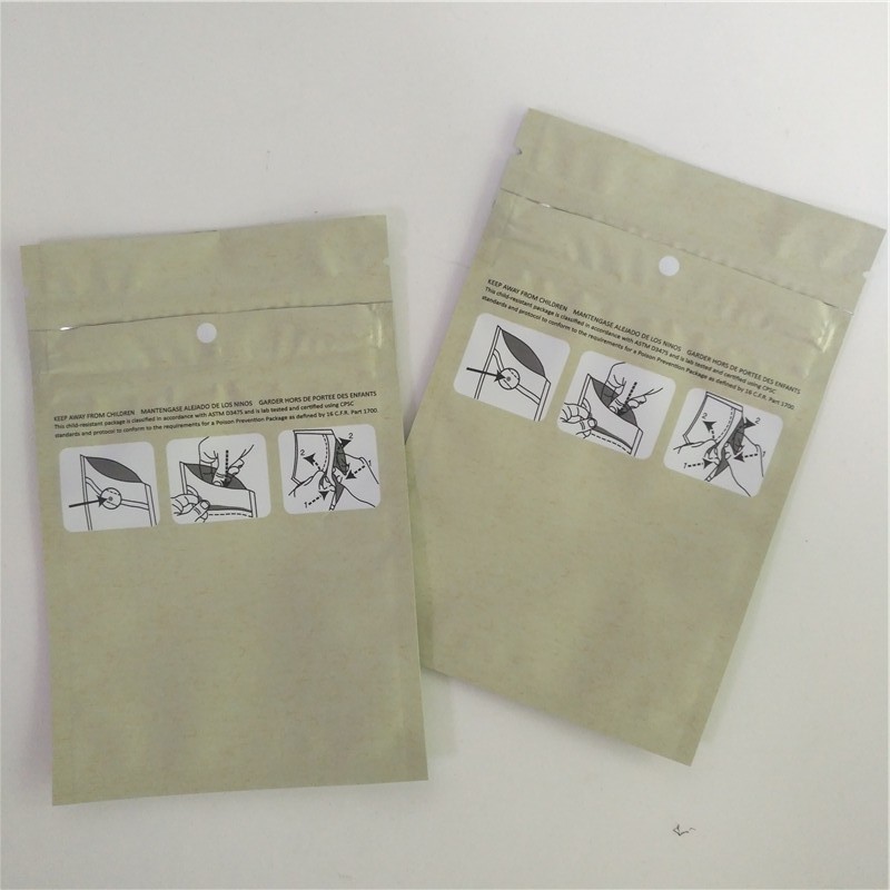 Borsa d'imballaggio stampata su ordinazione di Mylar di colore della carta kraft di 3.5g del bambino della prova del sacchetto dell'erbaccia resistente a chiusura lampo di plastica dei bambini