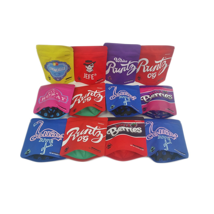 Aspetti all'odore della nave rinforzano il fiore risigillabile commestibile della cannabis di tocco morbido della chiusura lampo della stagnola del sacchetto 3.5g che imballa la borsa di Mylar