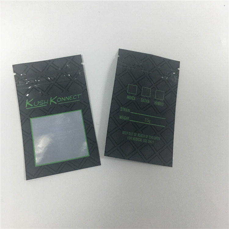 IL PE UV della stampa KUSH impedisce i bambini le borse d'apertura del tabacco con la finestra