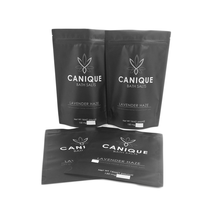 La prova dell'odore insacca la chiusura lampo del commestibile insacca la borsa su ordinazione d'argento brillante metallica asciutta di Mylar del sale da bagno di logo 16OZ dei semi di fiore