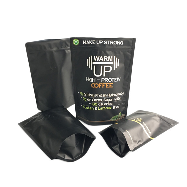 Borsa di caffè di stampa dell'oro Matte Black Finish Foil Stand sulla borsa d'imballaggio della chiusura lampo