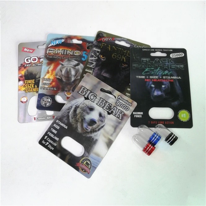 Rinoceronte 99 pillole di potenziamento 500K che imballano stampa di seta delle carte