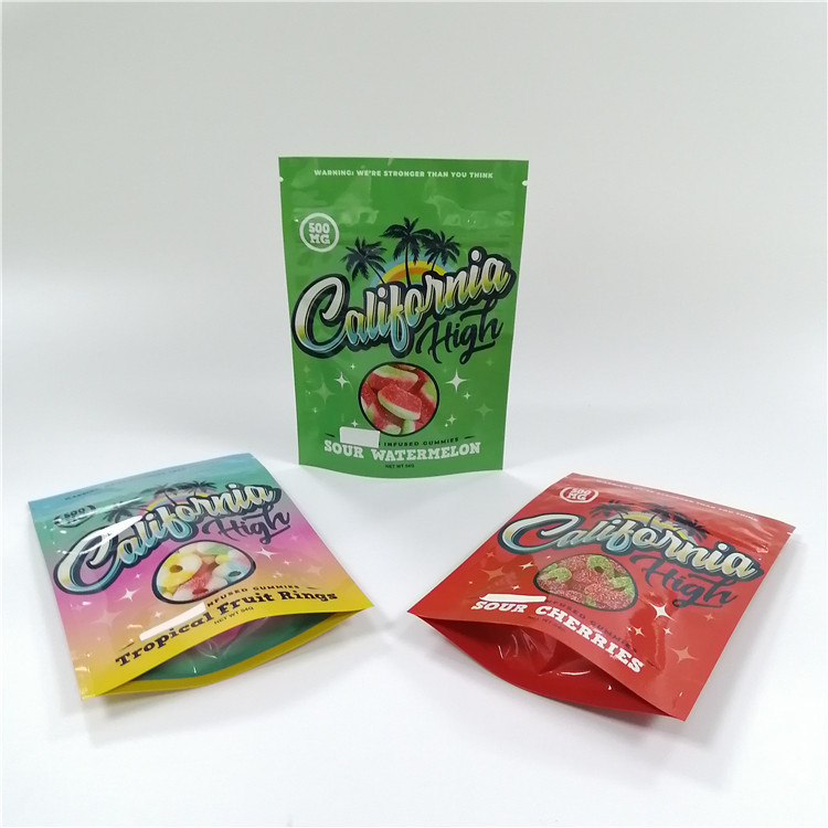 bambino risigillabile di plastica a chiusura lampo dei sacchetti di 1g 3.5g 7g Gummies Mylar resistente