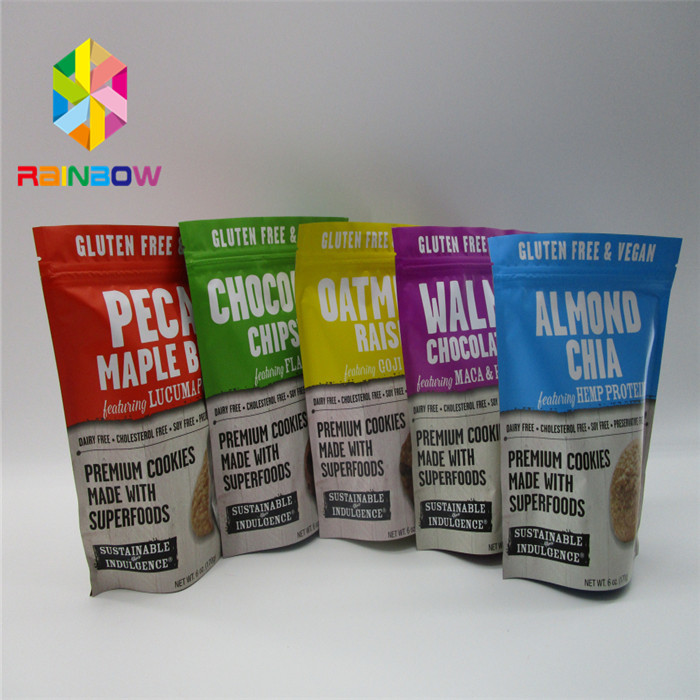 Di Mylar di alluminio del supporto commestibile stampato borse a chiusura lampo di plastica su