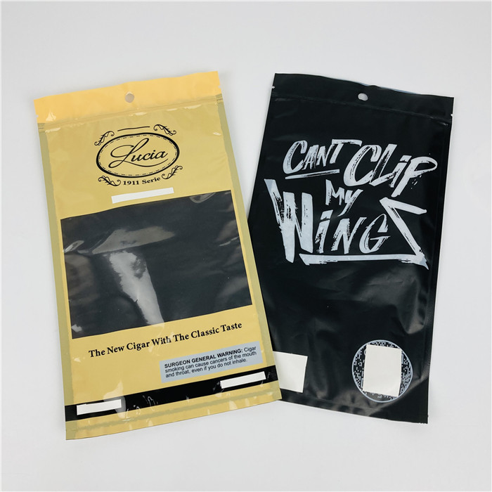 Chiusura lampo su ordinazione del di alluminio della prova dell'odore che imballa i sacchetti di plastica per gli involucri smussati di fumo della foglia del sigaro della canapa