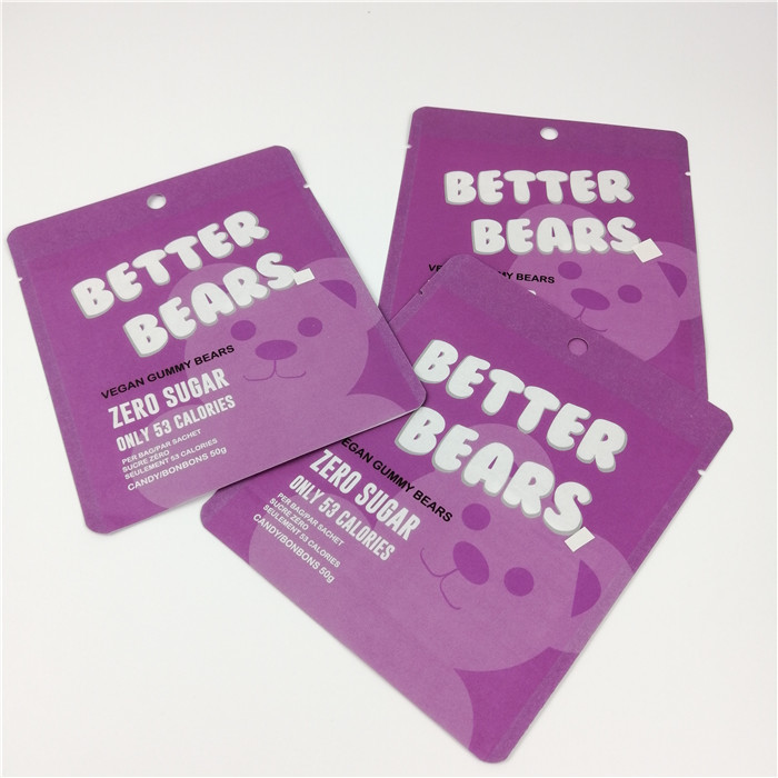 Sacchetto gommoso MOPP della stagnola della chiusura lampo dell'orso dei biscotti CBD Edibles 200 micron