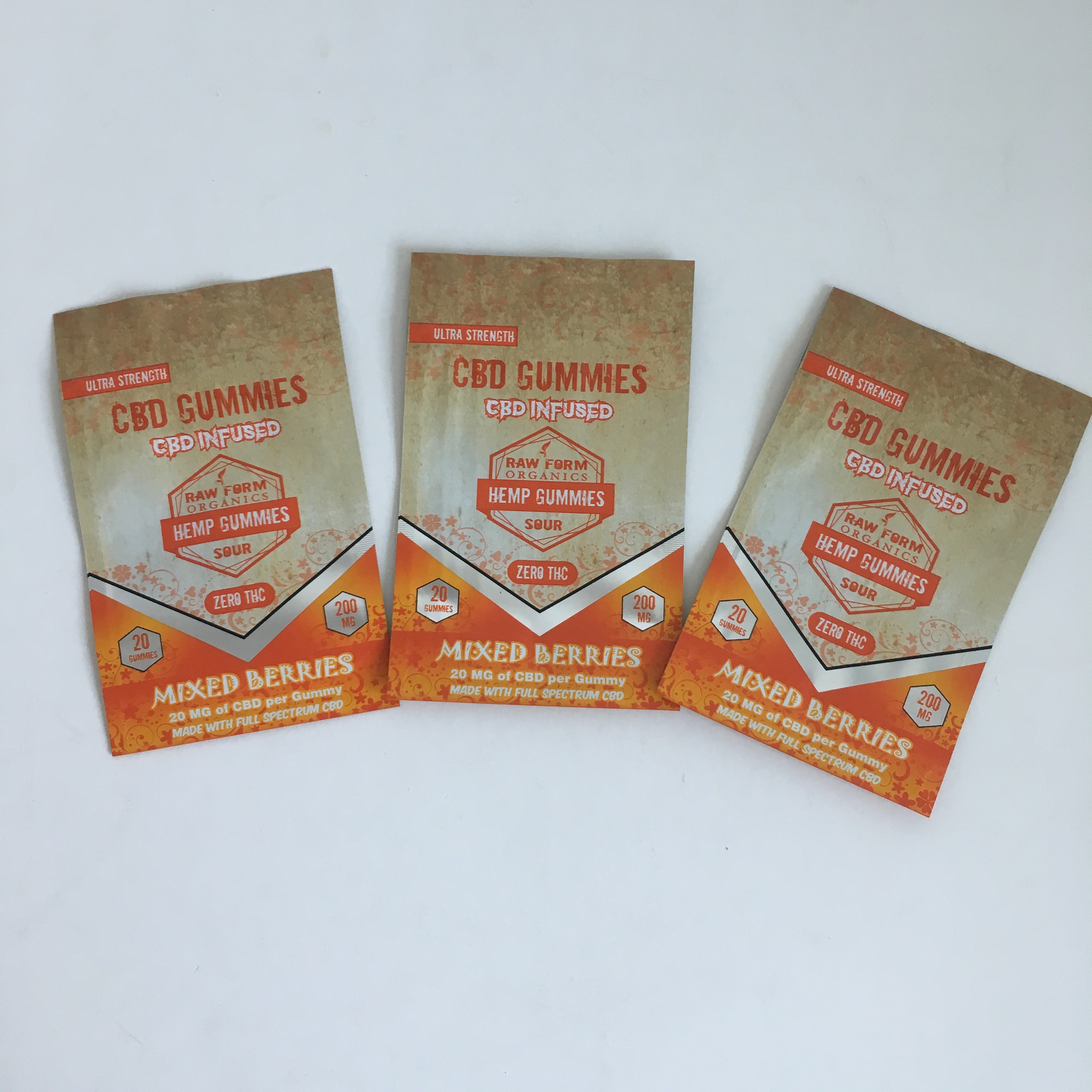 Stampando il fiore a chiusura lampo CBD di plastica della cannabis ha infuso le borse d'imballaggio di Mylar della chiusura lampo di 50mg 100mg Gummies