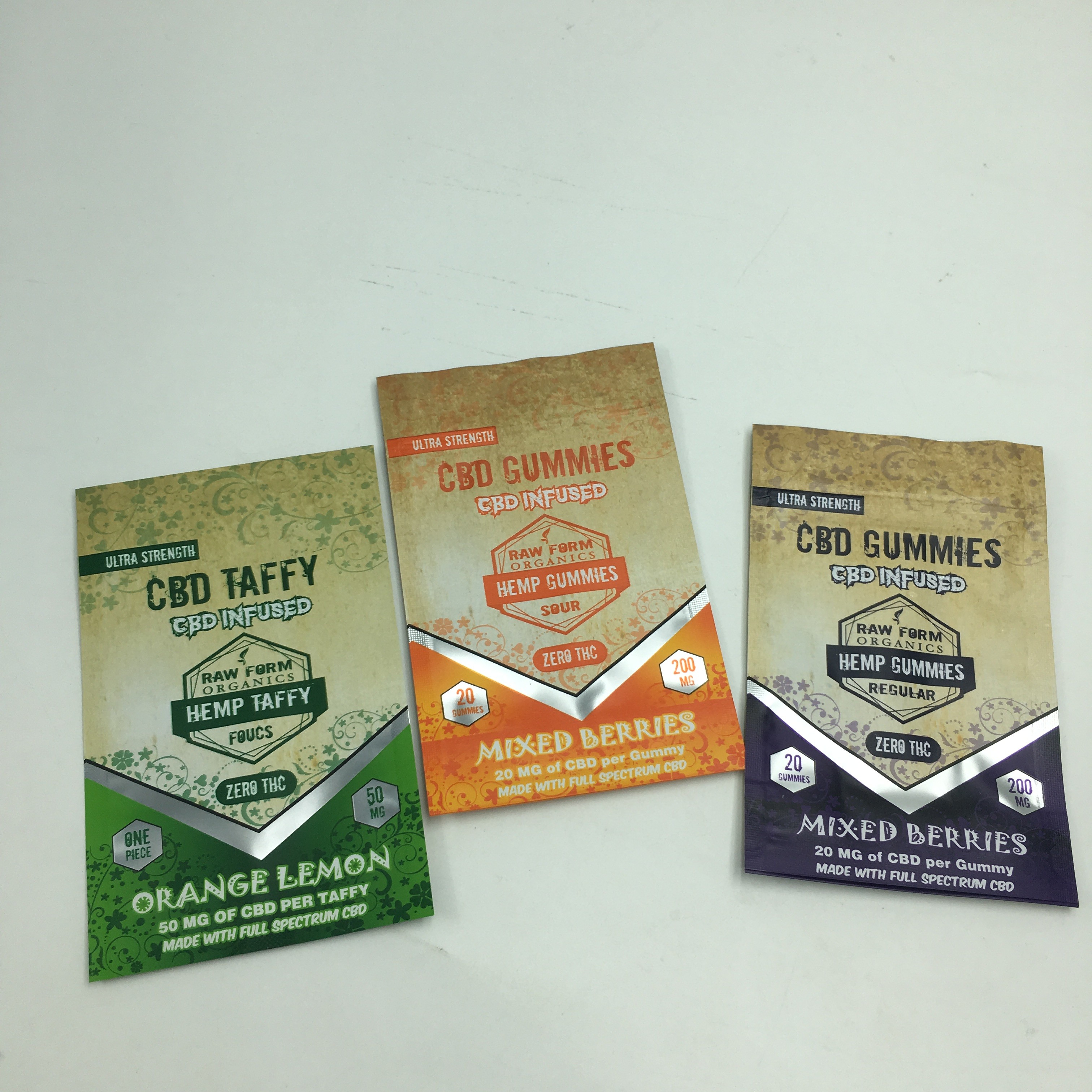 1g stampati su ordinazione 3.5g riciclano borsa commestibile gommosa dell'erbaccia del supporto su 3.5g mylar dell'orso CBD della chiusura lampo della prova dell'odore la piccola