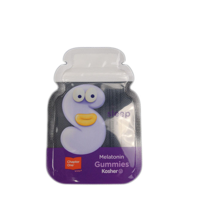 Stagnola su ordinazione della guarnizione del lato di forma 3 dei Cb che imballa i sacchetti di plastica su ordinazione gommosi della borsa piana di Candy che imballano la borsa della serratura dello zip