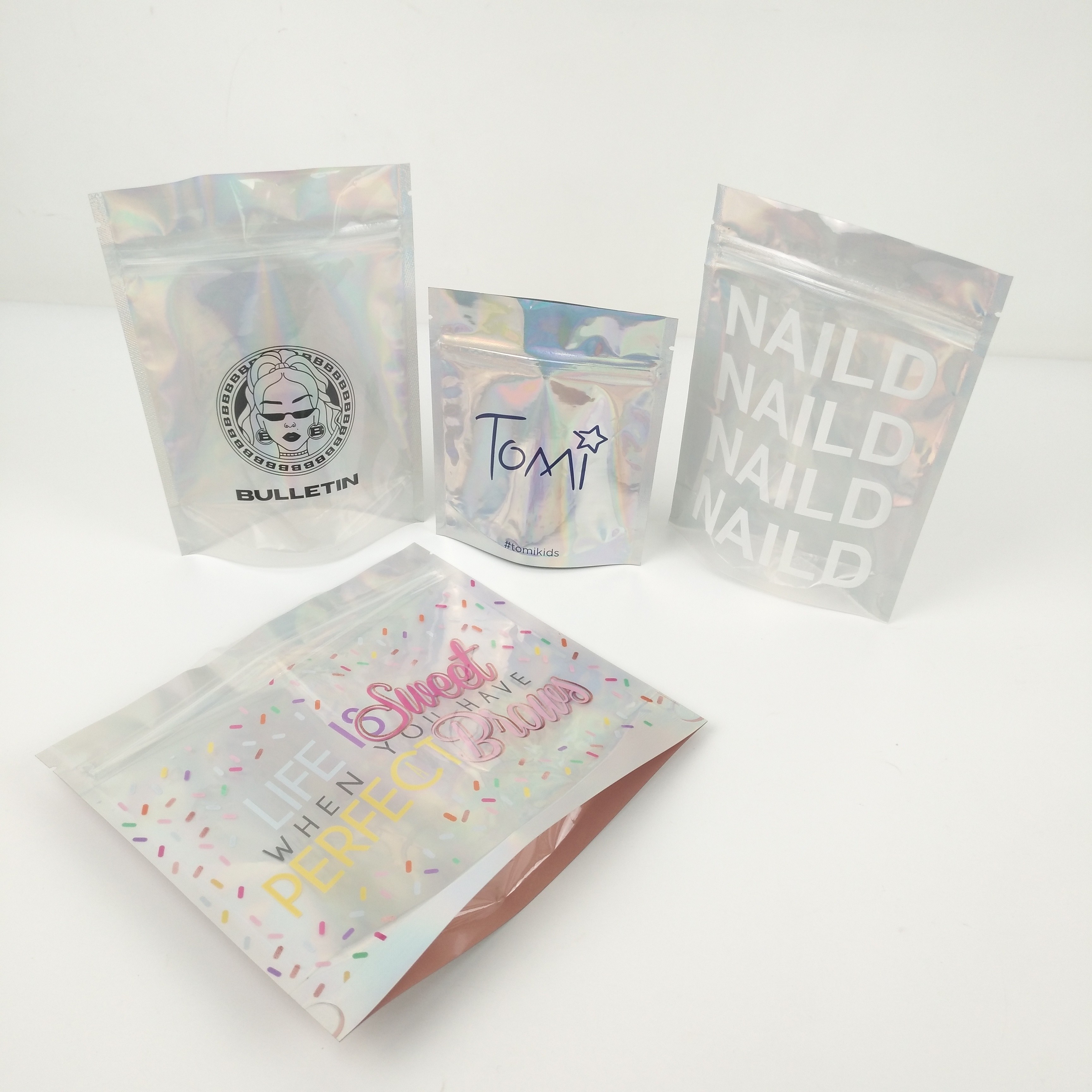 l'imballaggio di plastica a chiusura lampo di 1.2c Mpet CMYK insacca l'incisione di VMPET per i cosmetici dei gioielli