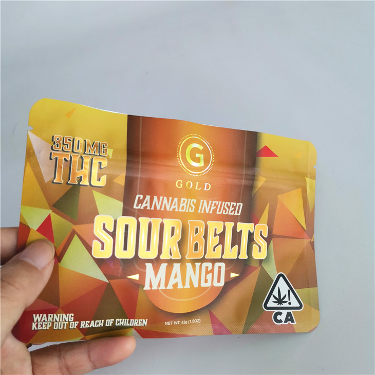 4X6 misura Mylar in pollici che le borse a chiusura lampo sventano le erbacce svizzere allineate di THC CBD