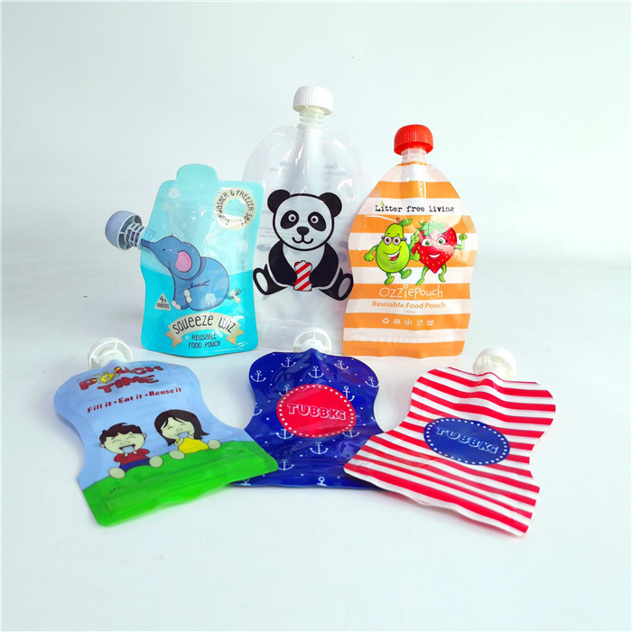 la borsa liquida di plastica all'ingrosso di Mylar del sacchetto del becco della prova per i pacchetti d'imballaggio del sacchetto dell'alimento del liquido del succo ha modellato le borse di mylar