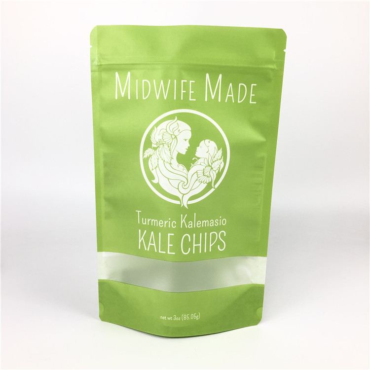 Il commestibile stampato su ordinazione sta su finestra di Chips Paper Packaging Bags With dei biscotti di plastica della stagnola della guarnizione della serratura dello zip la chiara