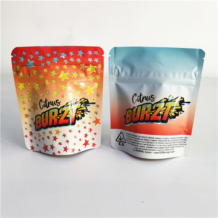Incisione di Runtz 7g 35g CMYK della prova di Edibles Matte Mylar Aluminium Bag Smell