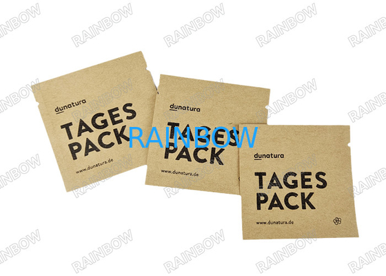 Sacchetto di tè vuoto biodegradabile su misura, sigillo termico a tre lati, sacchetto di imballaggio per tè e caffè, sacchetto di imballaggio per compresse in carta kraft